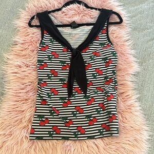 Hot topic, black and white striped, sailors shirt